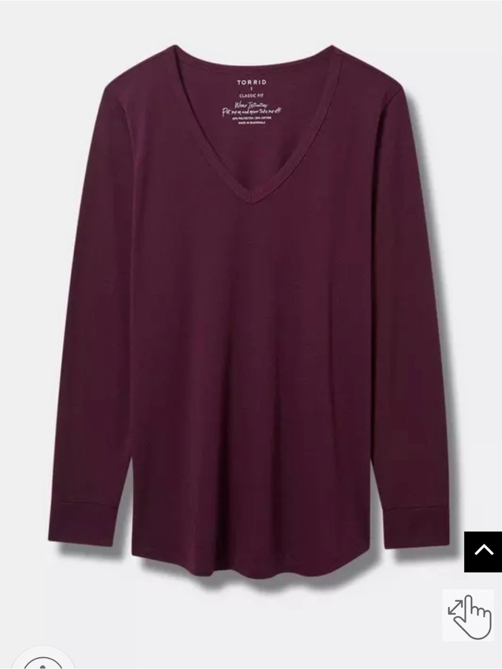 Torrid Girlfriend V-Neck Long Sleeve Tee Size 4x(26)
